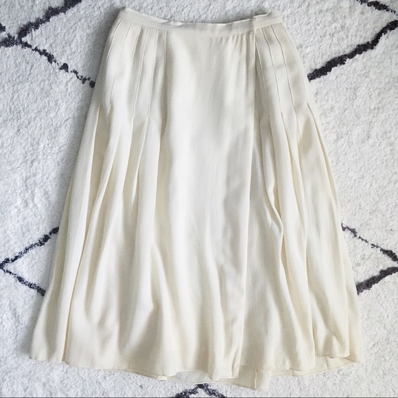 Vintage Charlotte Ford II Wrap Pleated Midi Skirt - Picture 5 of 10